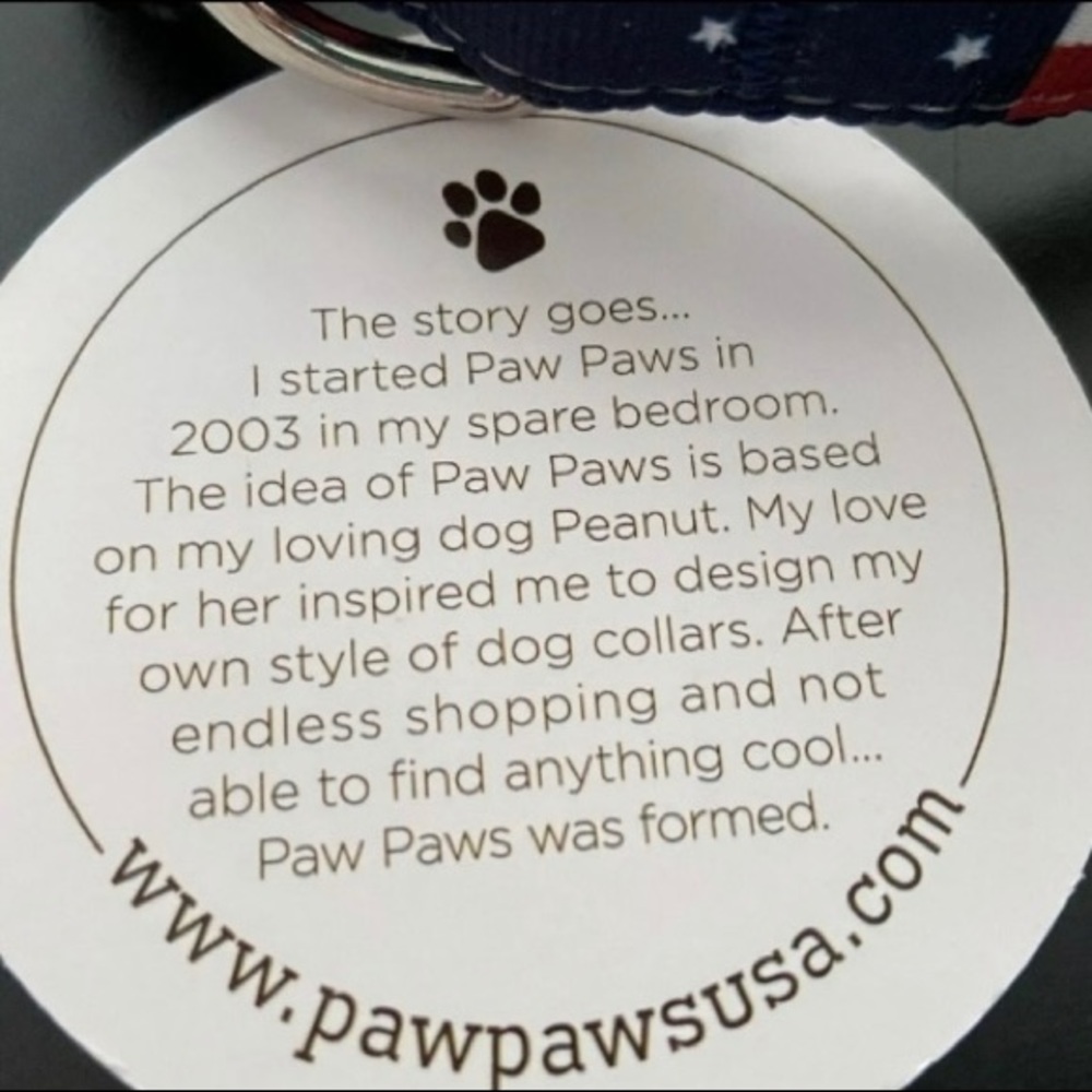 Dog Collar PAW PAWS "Flag" Size Large - Picture 3 of 5